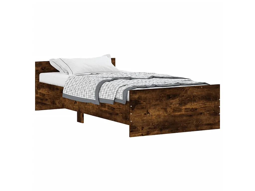 Cama 100x200 cm derivados de madeira carvalho fumado PT447115