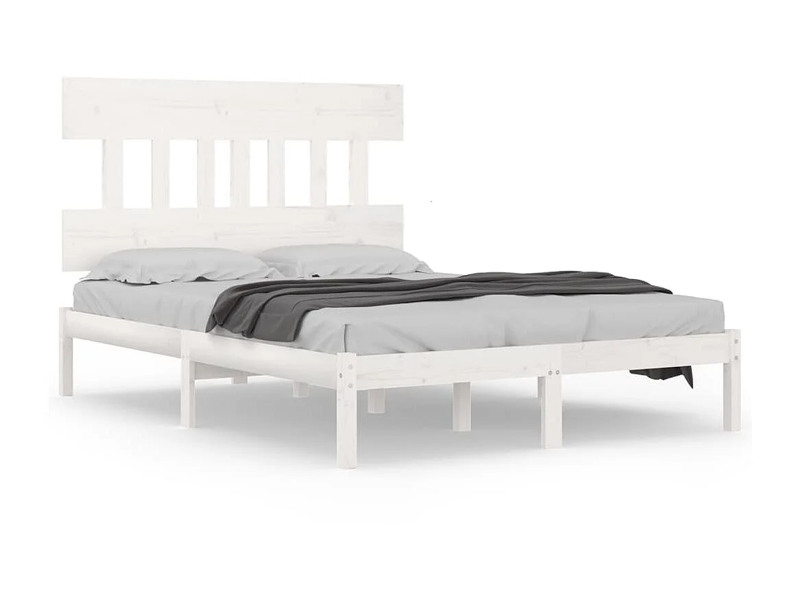 Bedframe massief hout wit 140x190 cm NL89608