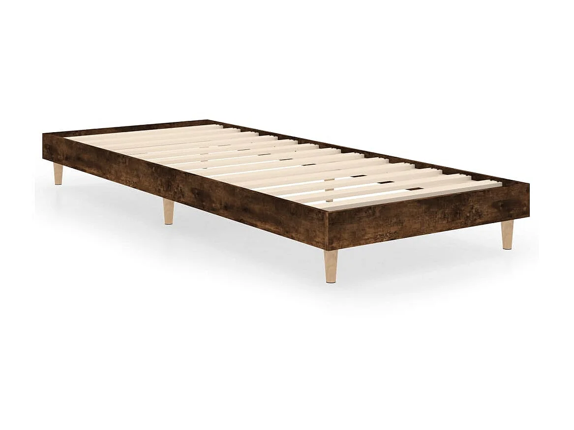 Cama 75x190 cm derivados de madeira carvalho fumado PT993505