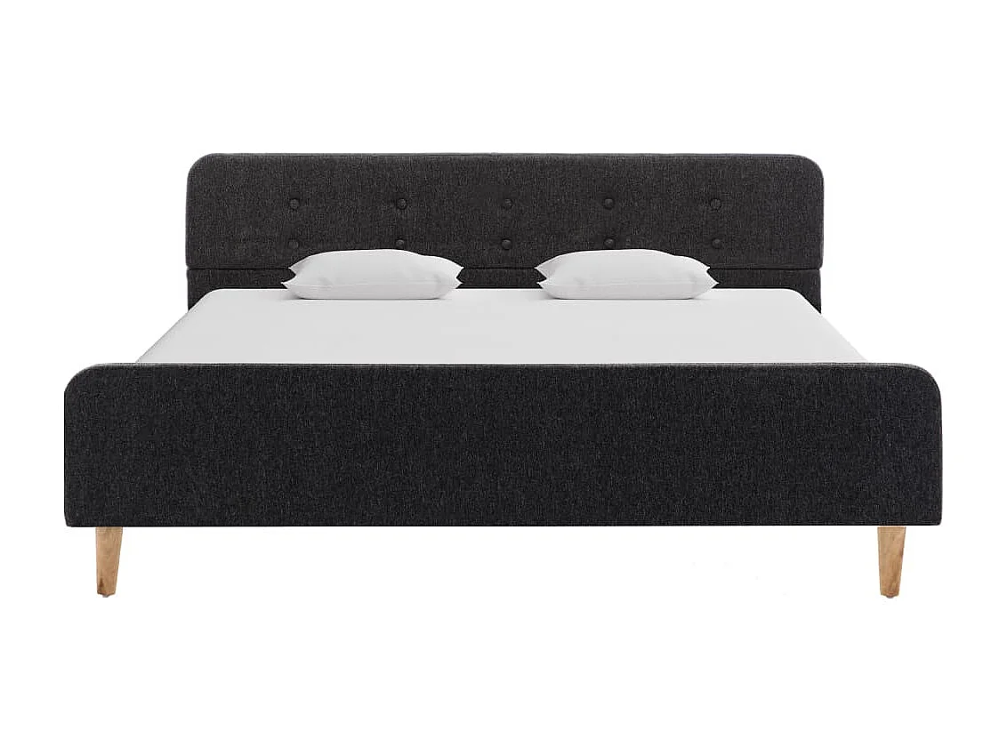 Lit-140x200 cm Gris foncéé Jute EGGB95326