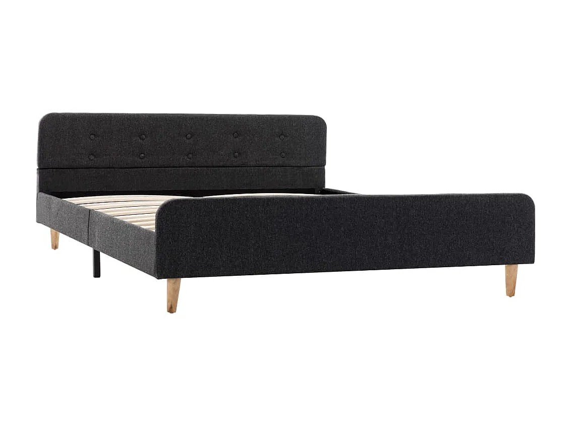 Lit-140x200 cm Gris foncéé Jute EGGB95326