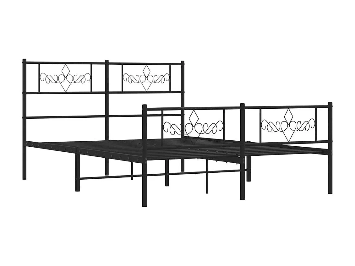 Bedframe met hoofd- en voeteneinde metaal zwart 135x190 cm NL81775