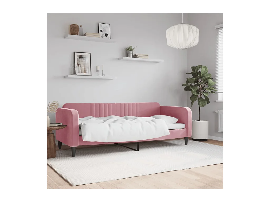 Lit-80x200 cm de repos rose velours EGGB39390
