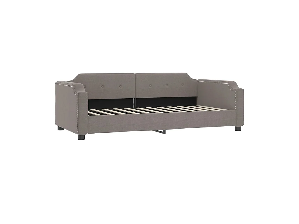Cama 100x200 cm tela gris taupe ES28340