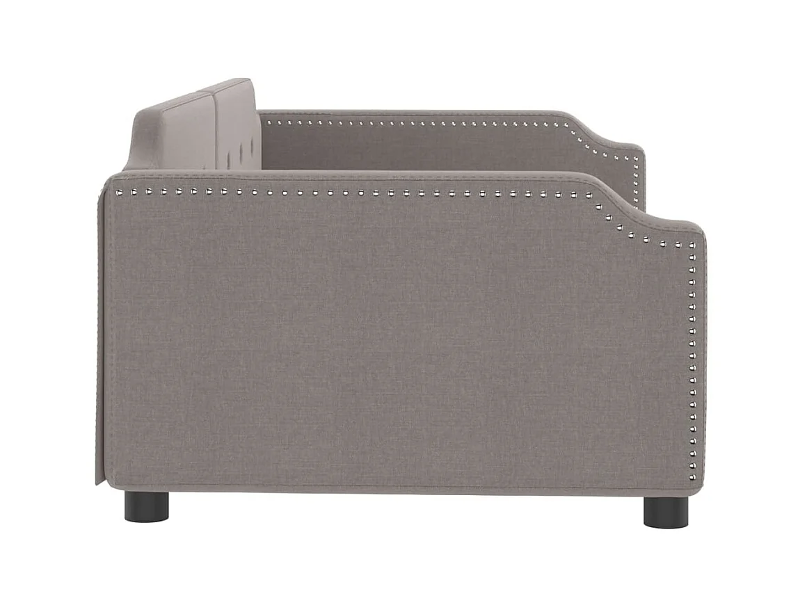 Cama 100x200 cm tela gris taupe ES28340