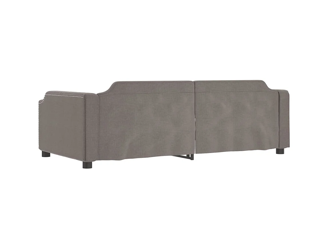 Cama 100x200 cm tela gris taupe ES28340