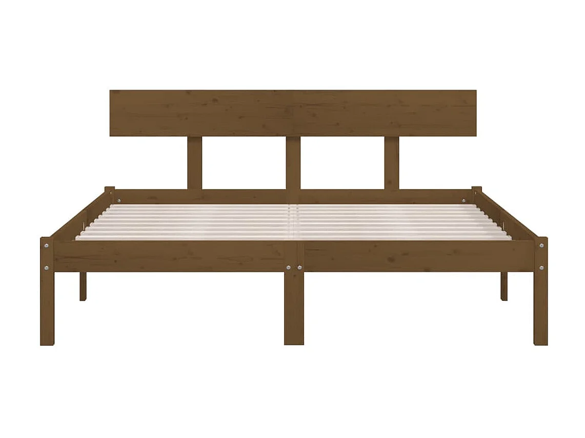 Lit-120x200 cm Marron miel Bois de pin massif EGGB51151