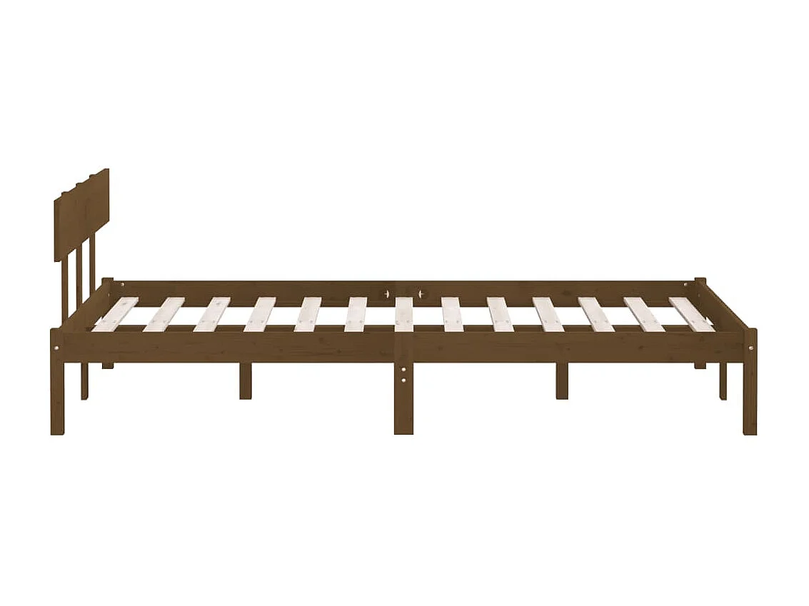 Lit-120x200 cm Marron miel Bois de pin massif EGGB51151