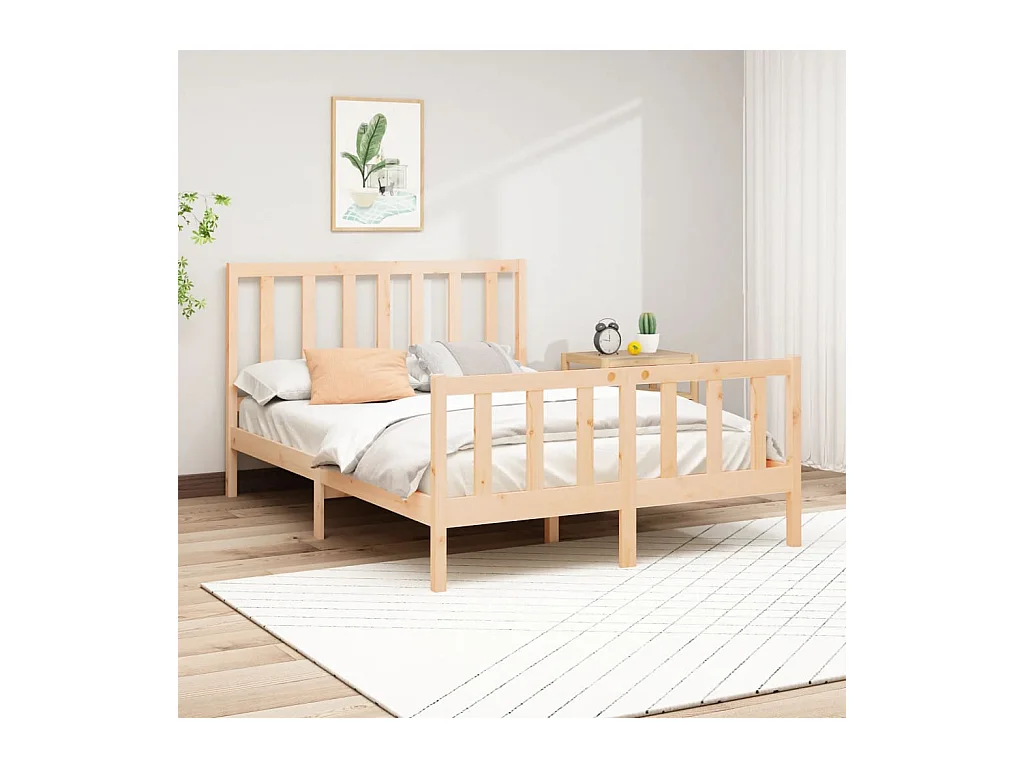 Lit-160x200 cm Bois de pin massif EGGB24776