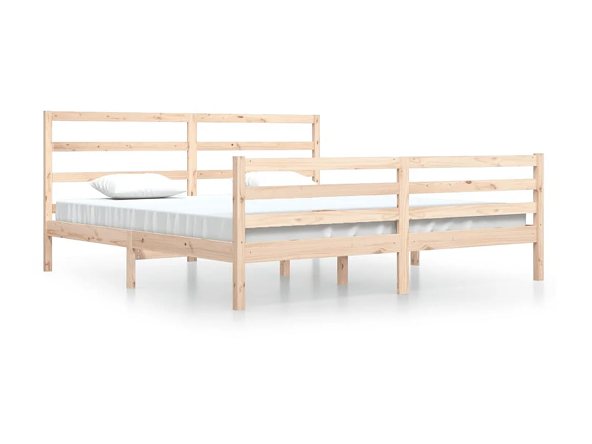 Lit-200x200 cm Bois de pin massif EGGB81349