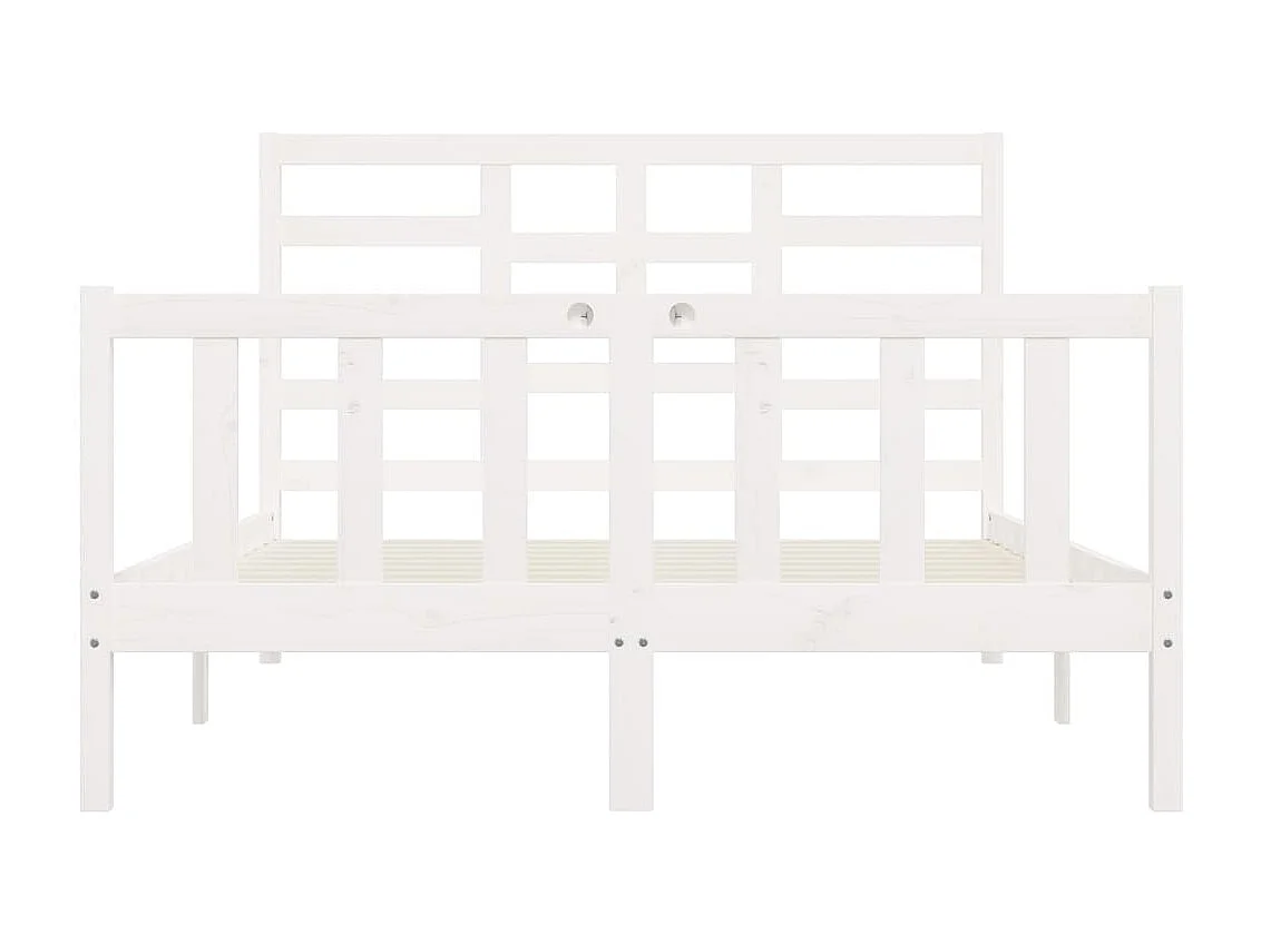 Lit-120x200 cm Blanc Bois de pin massif EGGB11998