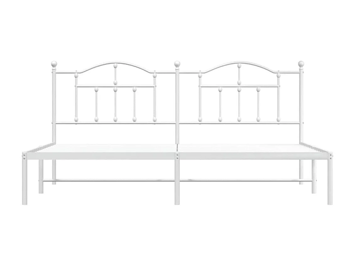 Cama com cabeceira 200x200 cm metal branco PT891621