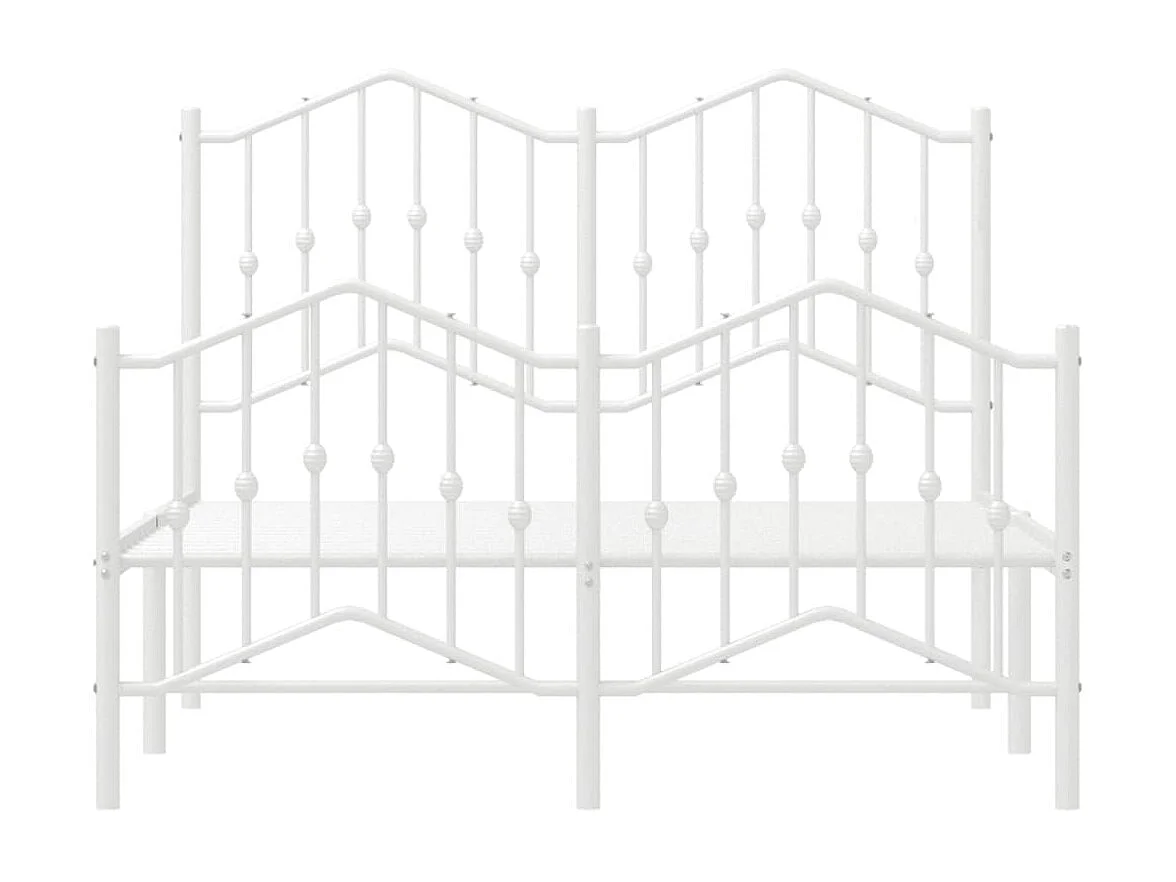 Lit-120x200 cm métal avec tête de lit/pied de lit blanc EGGB15852