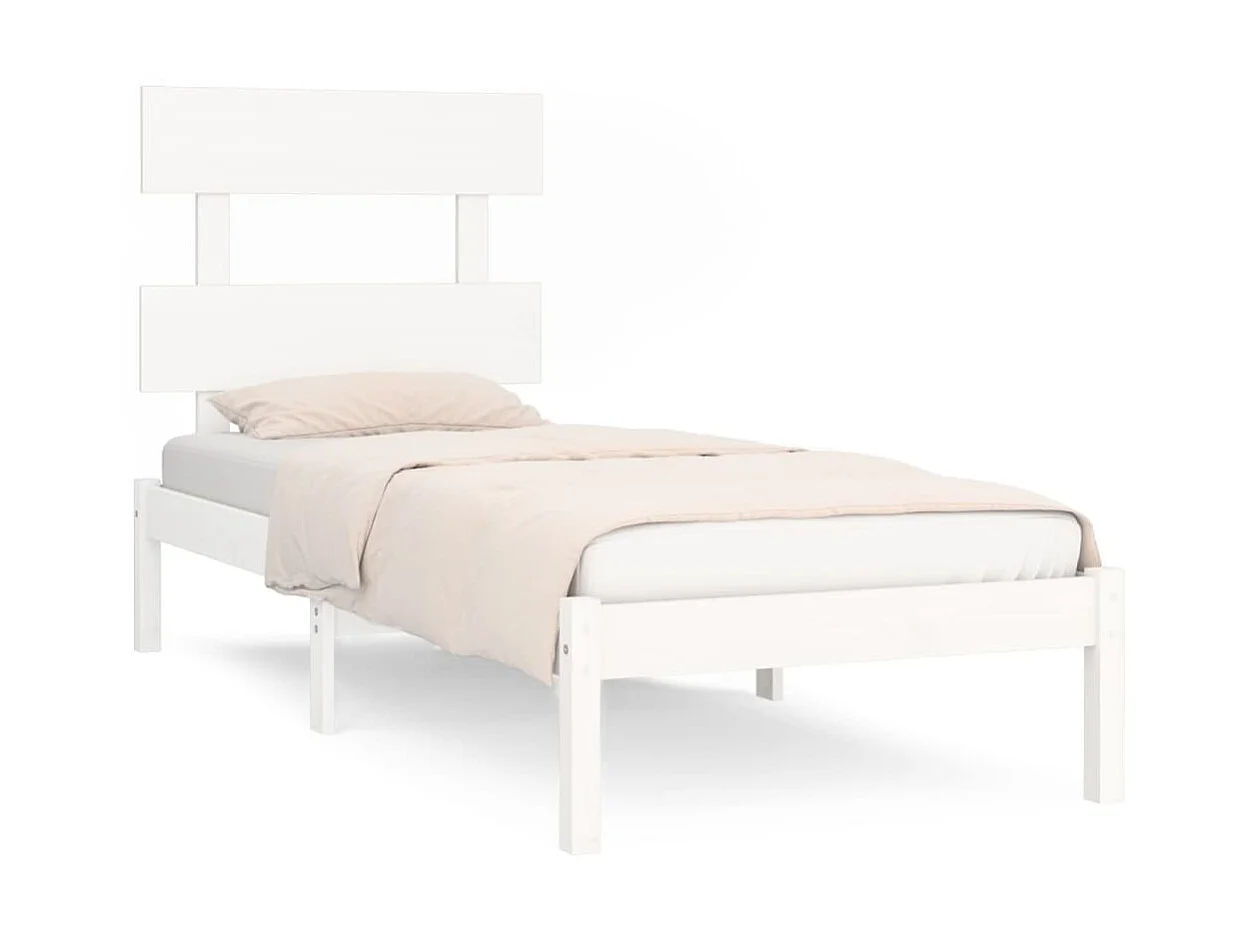 Lit-90x190 cm Blanc Bois massif Simple EGGB29673