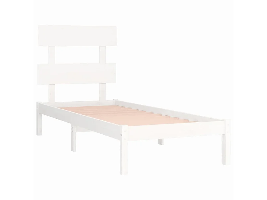 Lit-90x190 cm Blanc Bois massif Simple EGGB29673