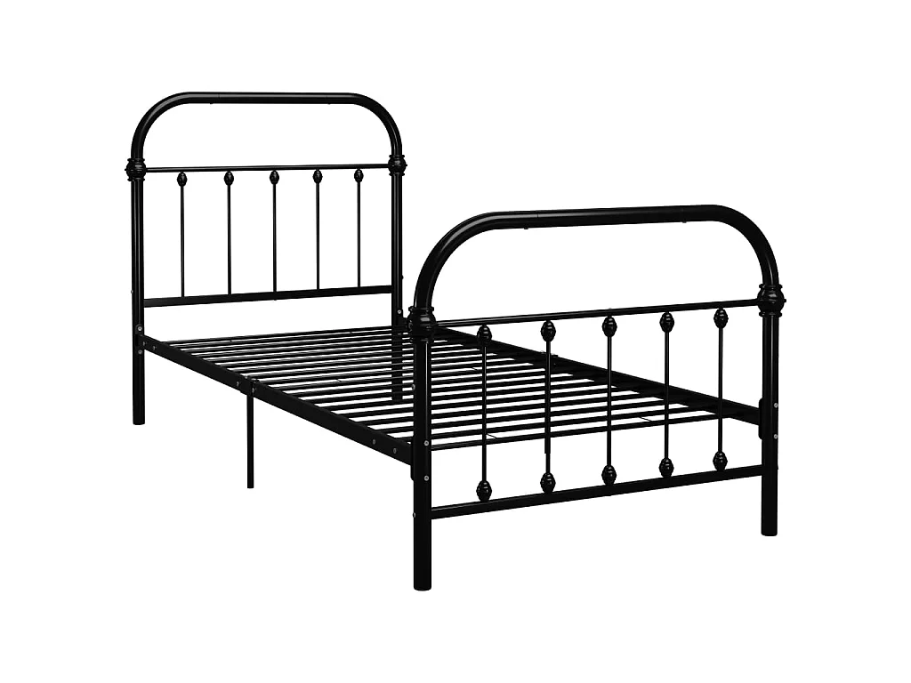 Cama 90x200 cm metal preto PT270585