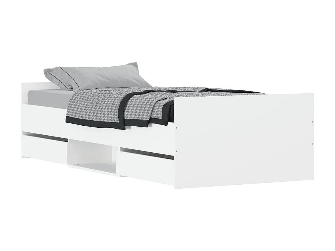 Cama c/ painéis cabeceira e pés 100x200 cm branco PT875105