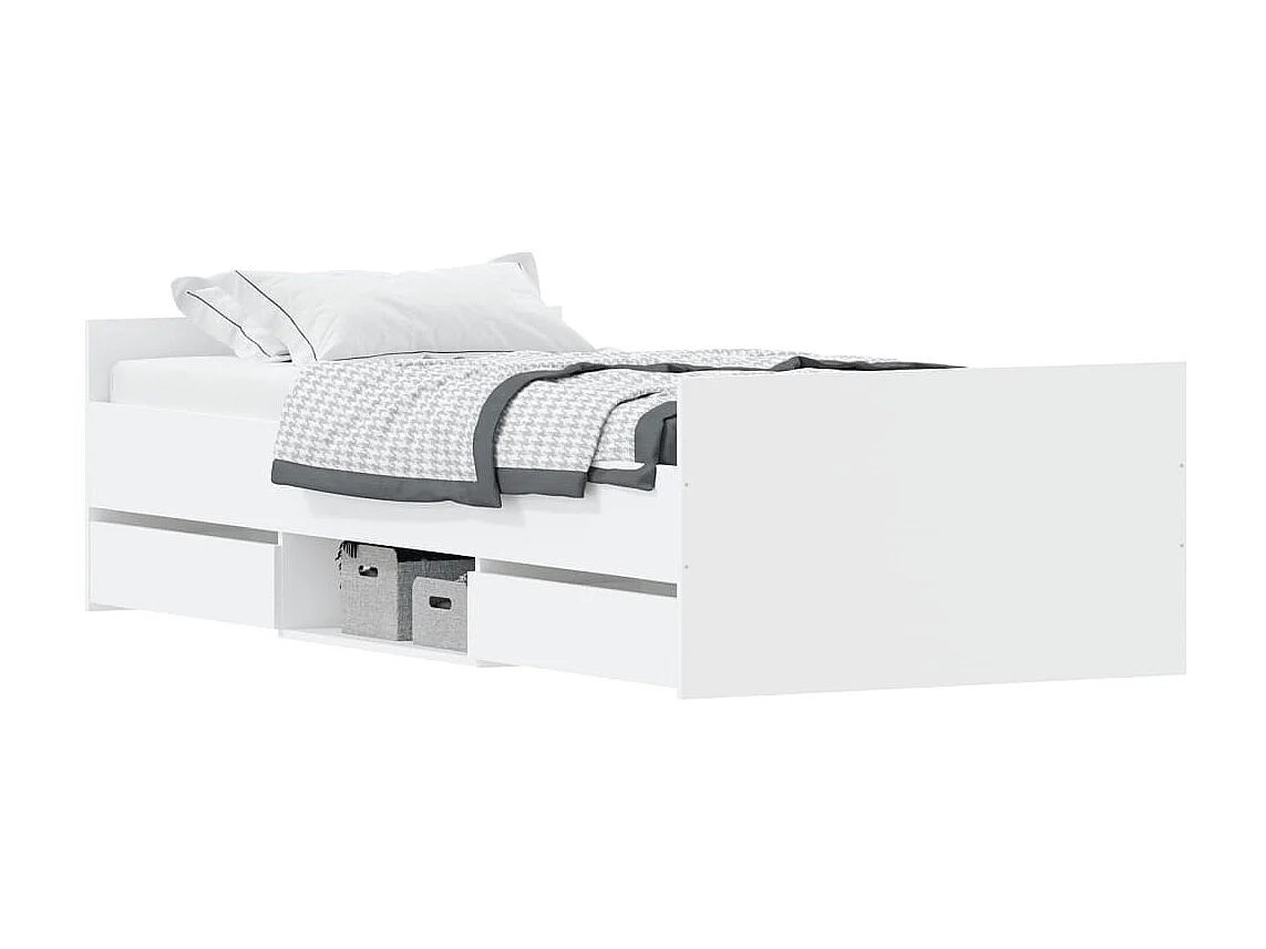 Cama c/ painéis cabeceira e pés 100x200 cm branco PT875105