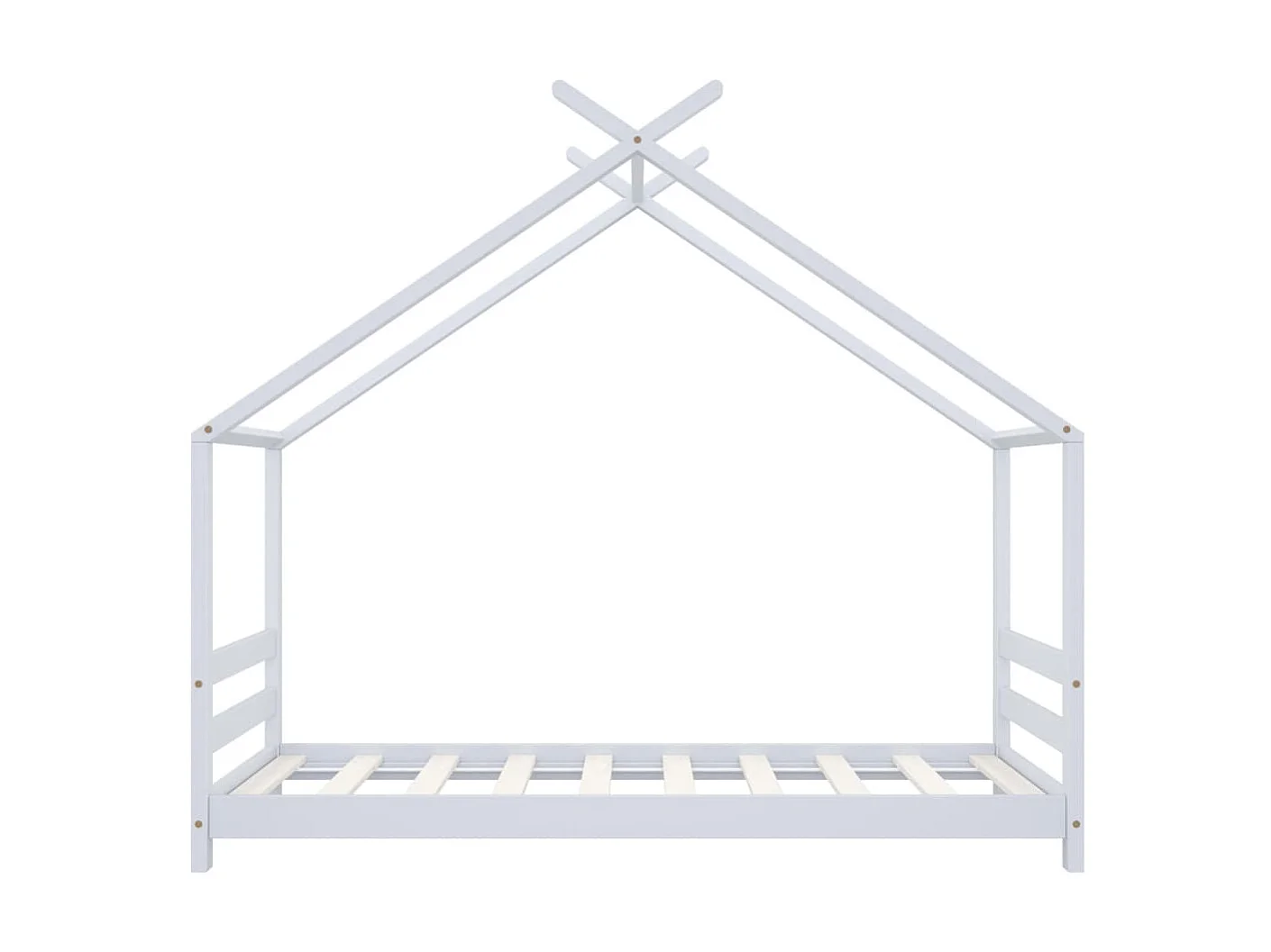 Lit-80x160 cm d'enfant Blanc Bois de pin massif EGGB98698