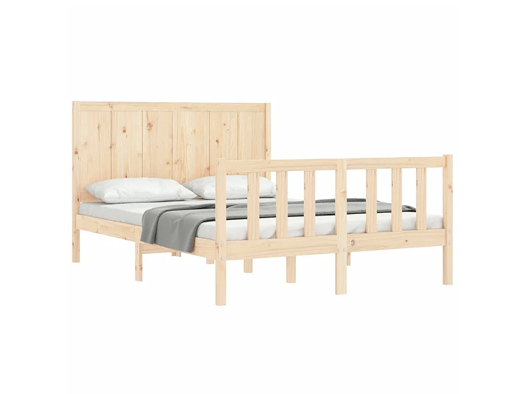 Lit-140x200 cm avec tête de lit bois massif EGGB34799