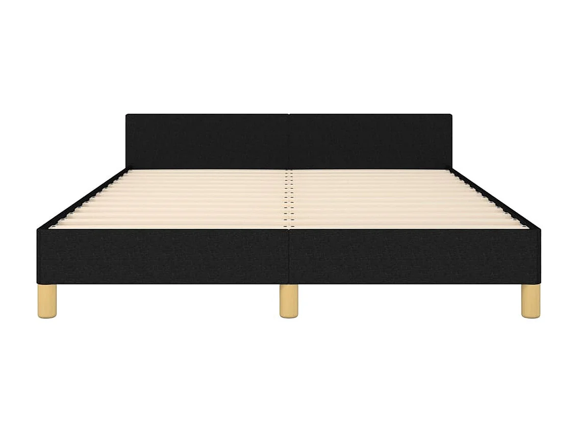 Cama c/ cabeceira 140x190 cm tecido preto PT998406