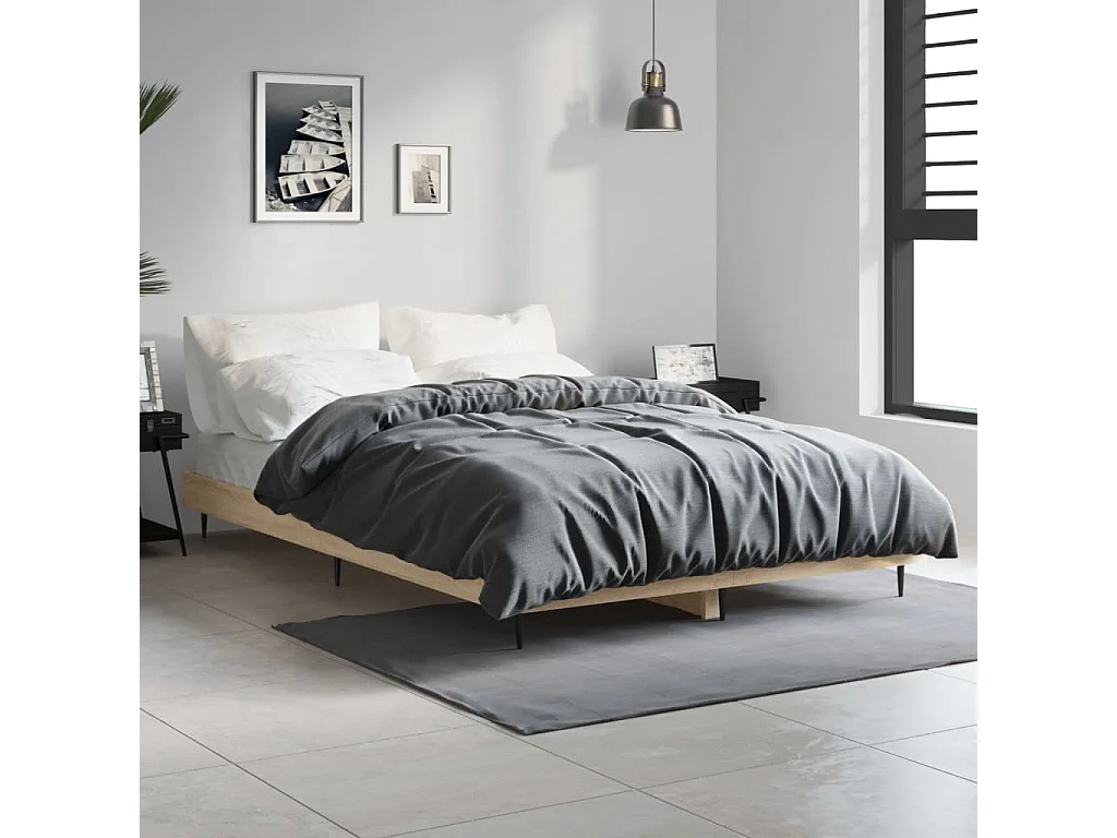 Cama 120x190 cm derivados madeira carvalho sonoma PT870638