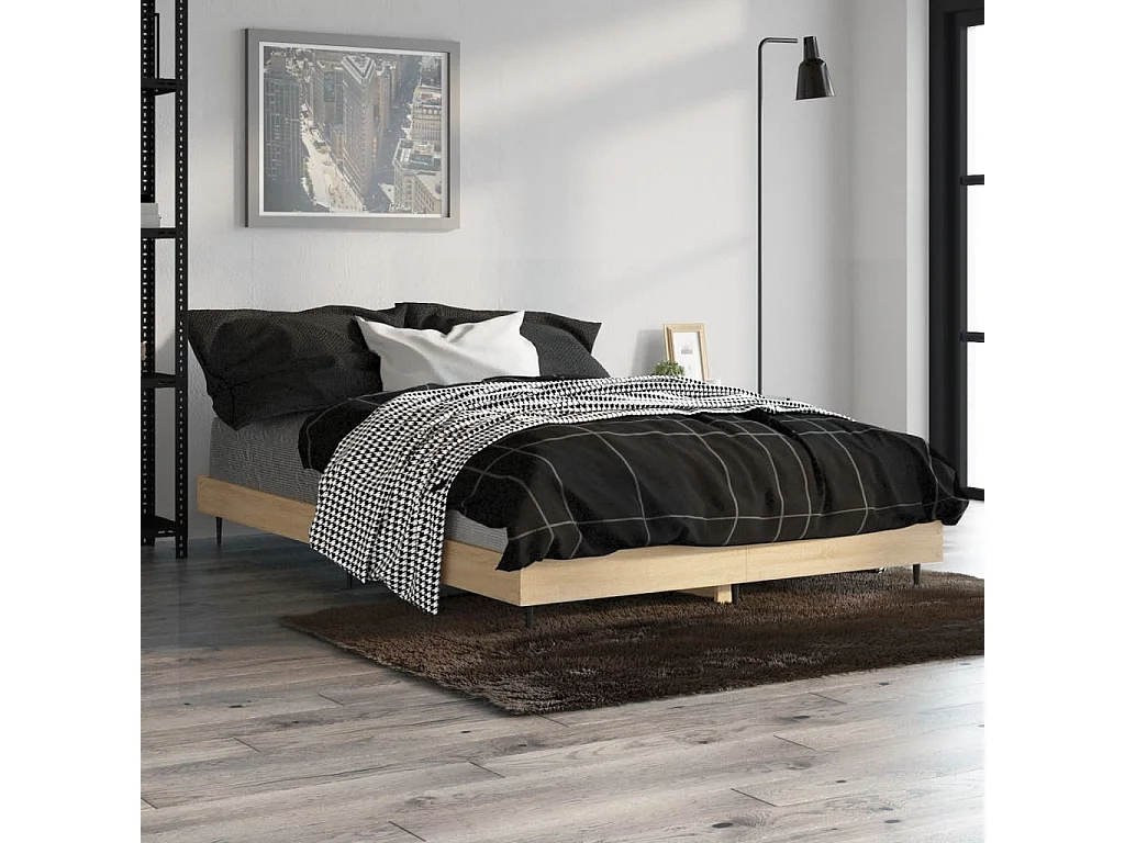 Cama 120x190 cm derivados madeira carvalho sonoma PT870638