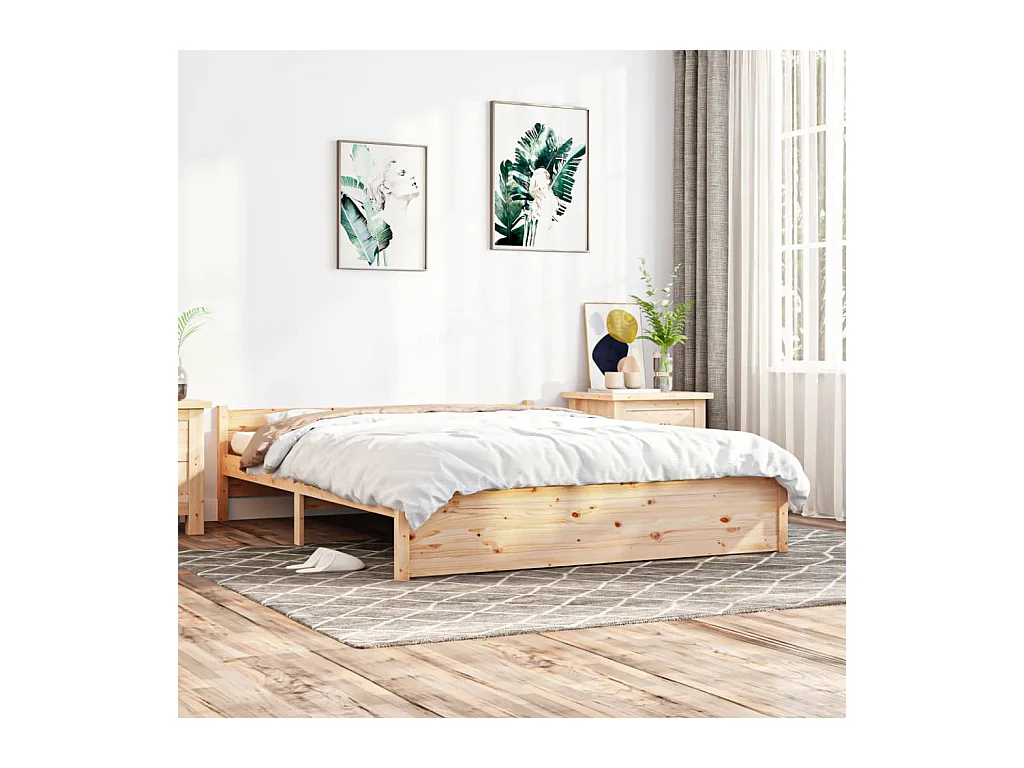 Lit-150x200 cm bois massif très grand EGGB27410