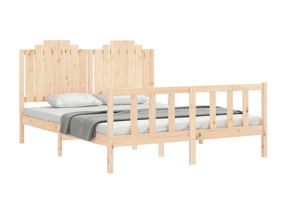 Lit-160x200 cm avec tête de lit bois massif EGGB24349