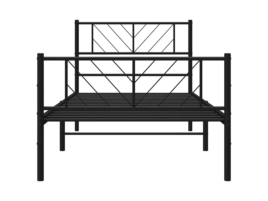 Lit-100x190 cm métal avec tête de lit/pied de lit noir EGGB65702