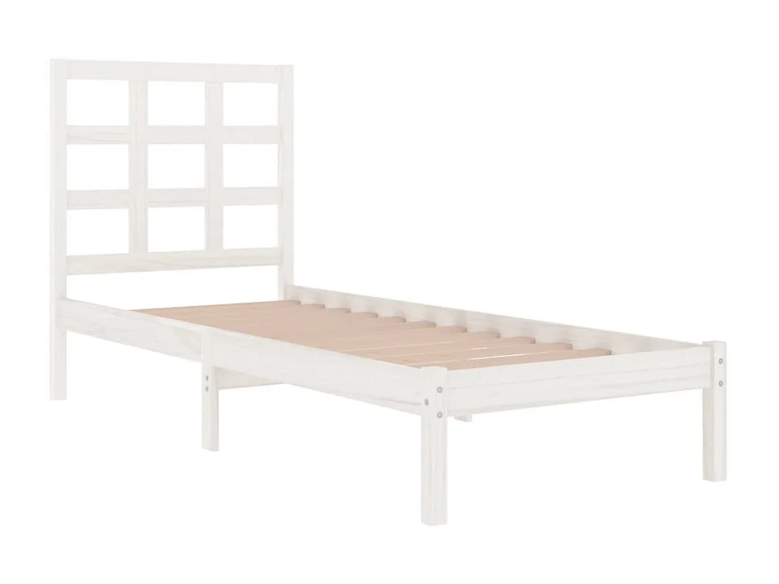 Cama 90x200 cm madeira maciça branco PT641102