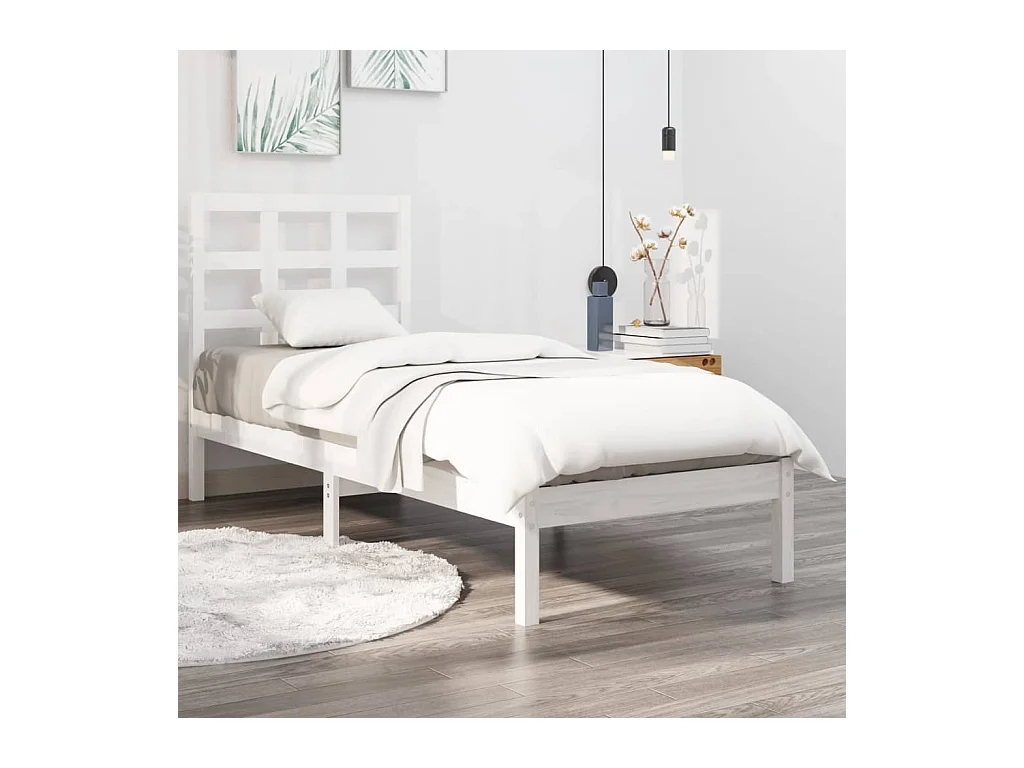 Lit-90x200 cm Blanc Bois massif EGGB62481