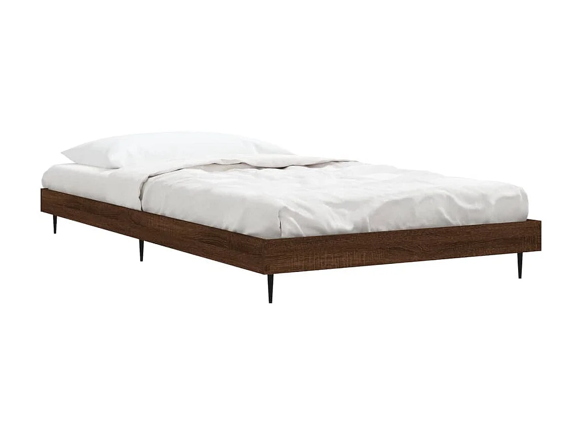 Lit-100x200 cm chêne marron bois d'ingénierie EGGB45451