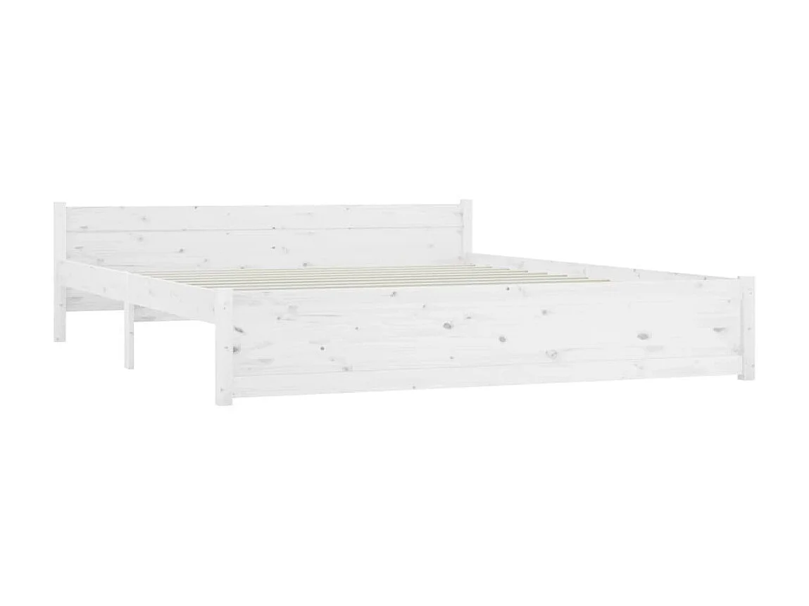 Bedframe massief hout wit 200x200 cm NL48936