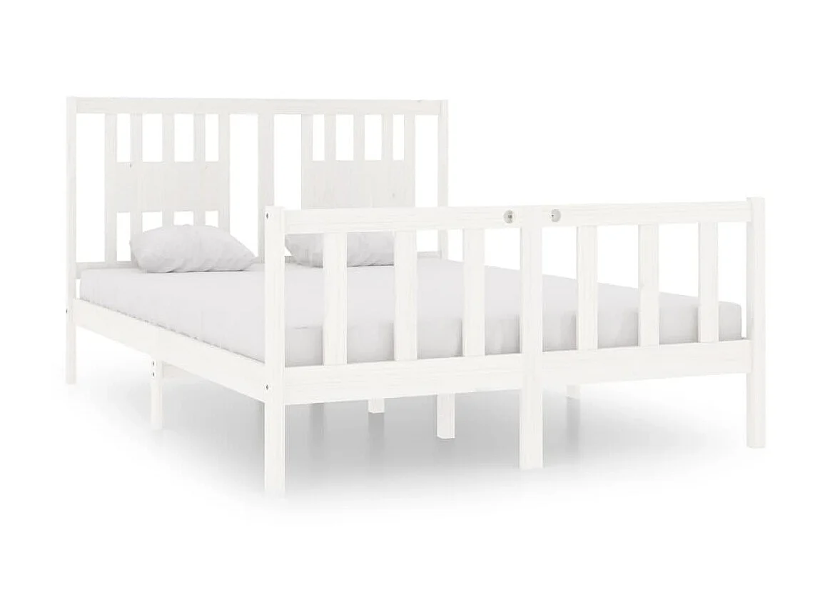 Cama 135x190 cm de madera maciza blanca ES95995