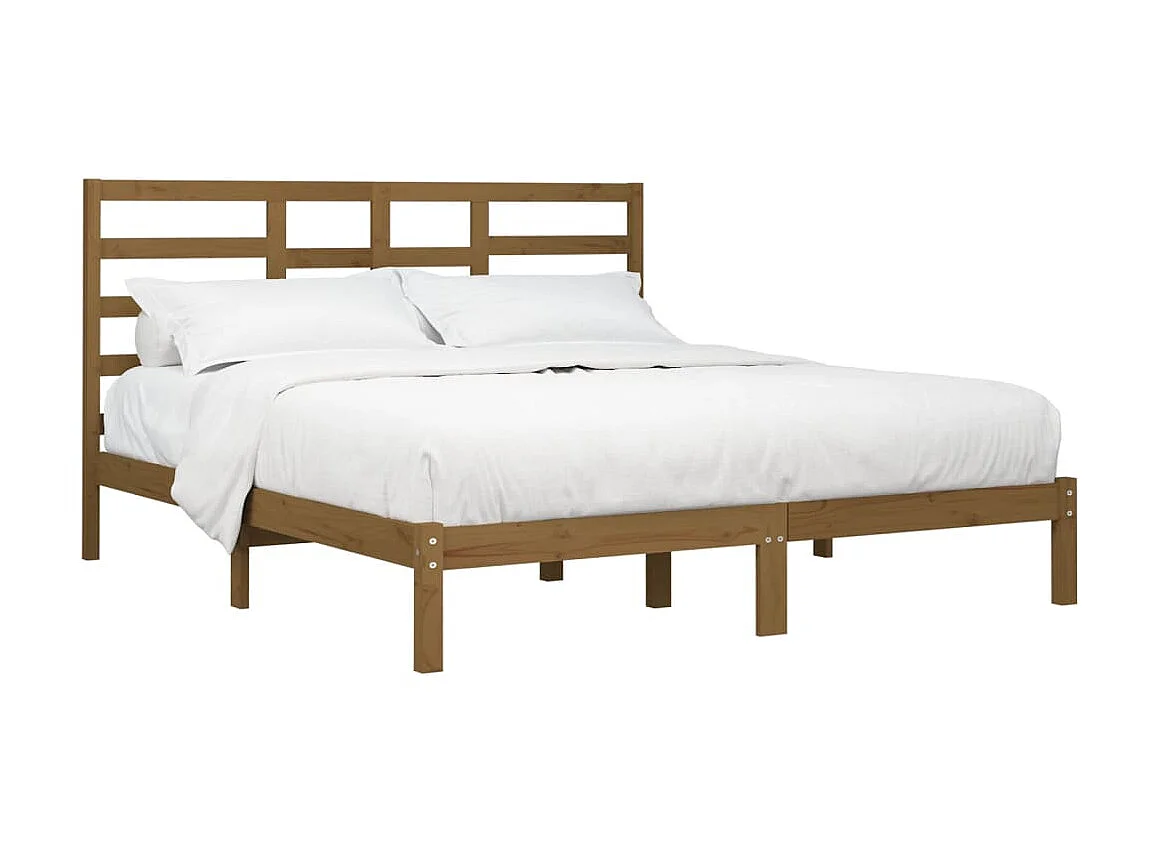 Bedframe massief hout honingbruin 200x200 cm NL40523