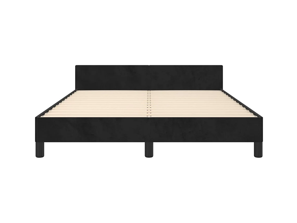 Lit-140x200 cm avec tête de lit Noir Velours EGGB75809