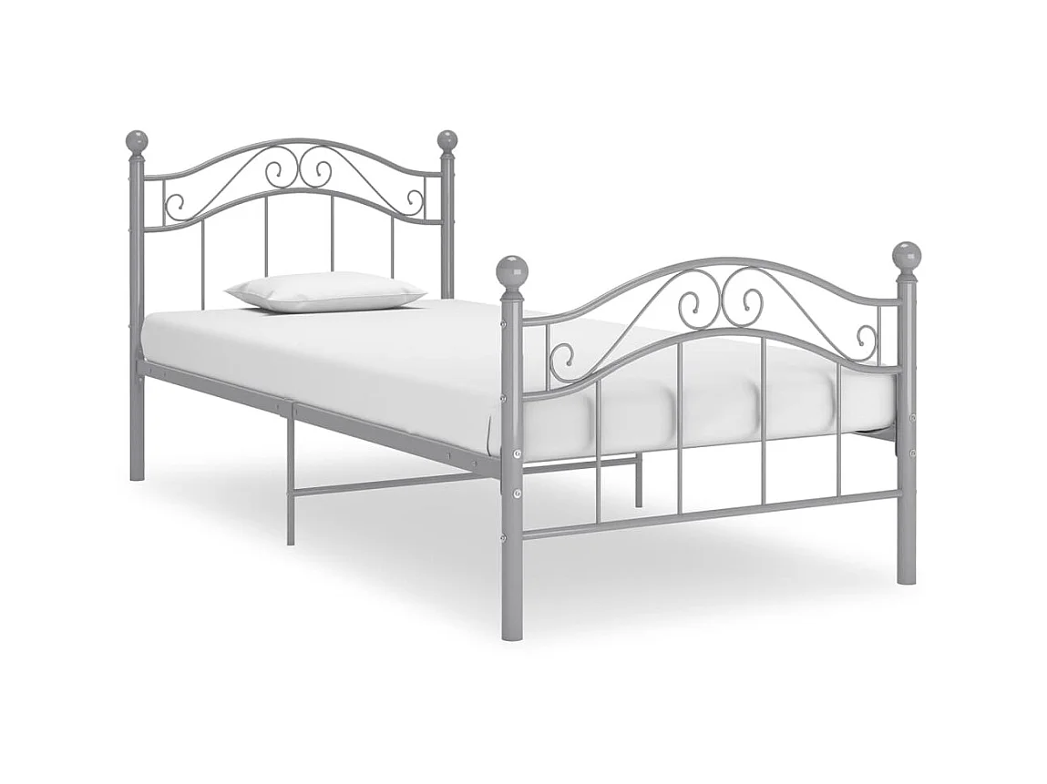 Lit-90x200 cm Gris Métal EGGB60704