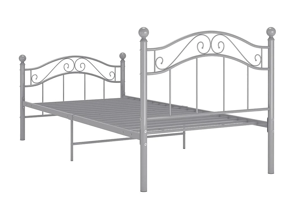Cama 90x200 cm metal cinzento PT657063