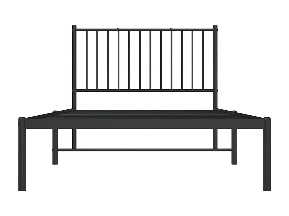 Lit-100x200 cm métal avec tête de lit noir EGGB21254