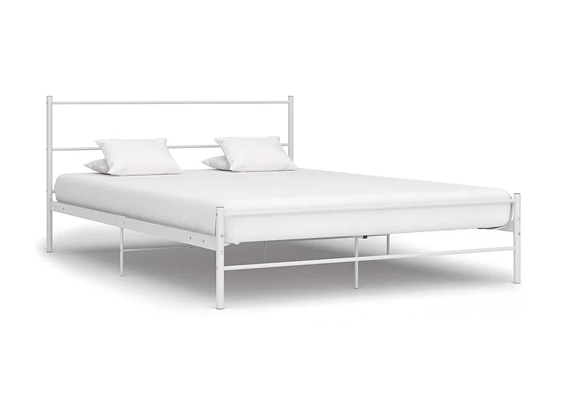 Lit-120x200 cm Blanc Métal EGGB10218