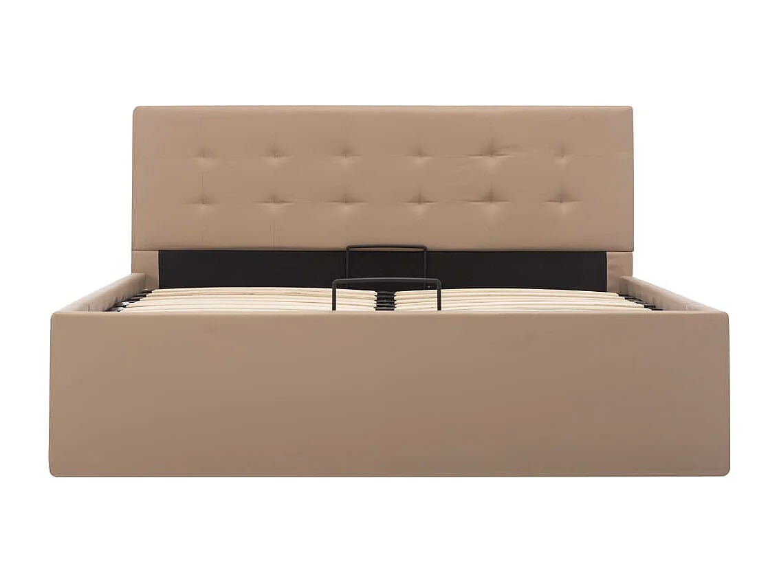 Lit-120x200 cm à rangement Cappuccino Similicuir EGGB78865