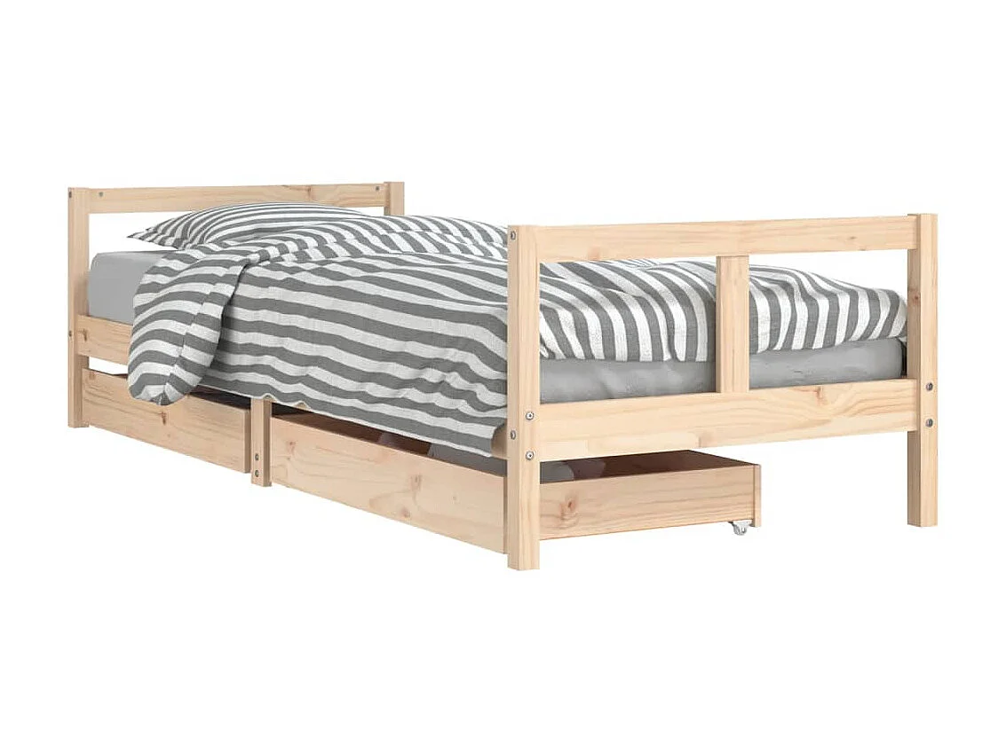Cama infantil c/ gavetas 80x200 cm pinho maciço PT615315