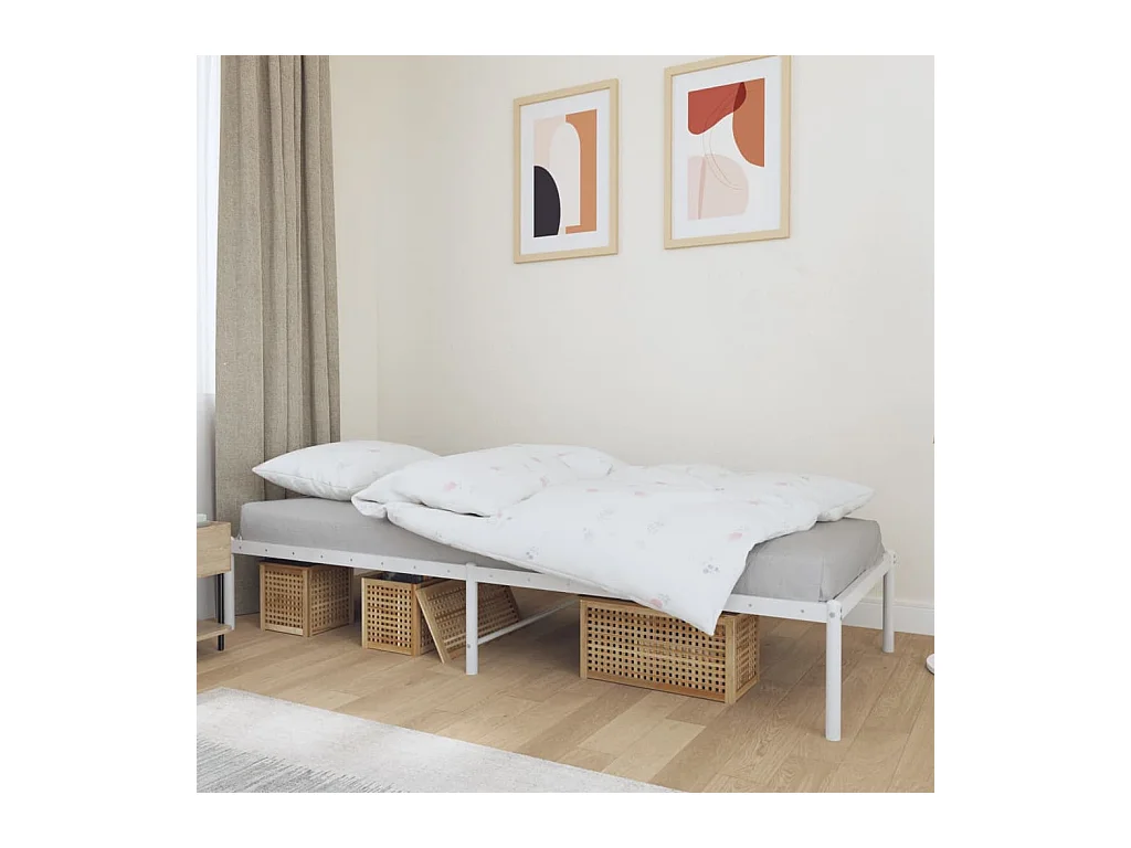 Cama metal 90x190 cm branco PT172085