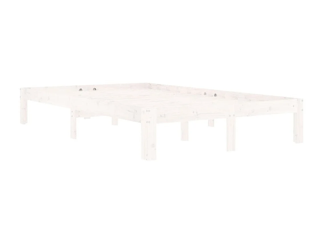 Lit-120x200 cm Blanc Bois de pin massif EGGB77314