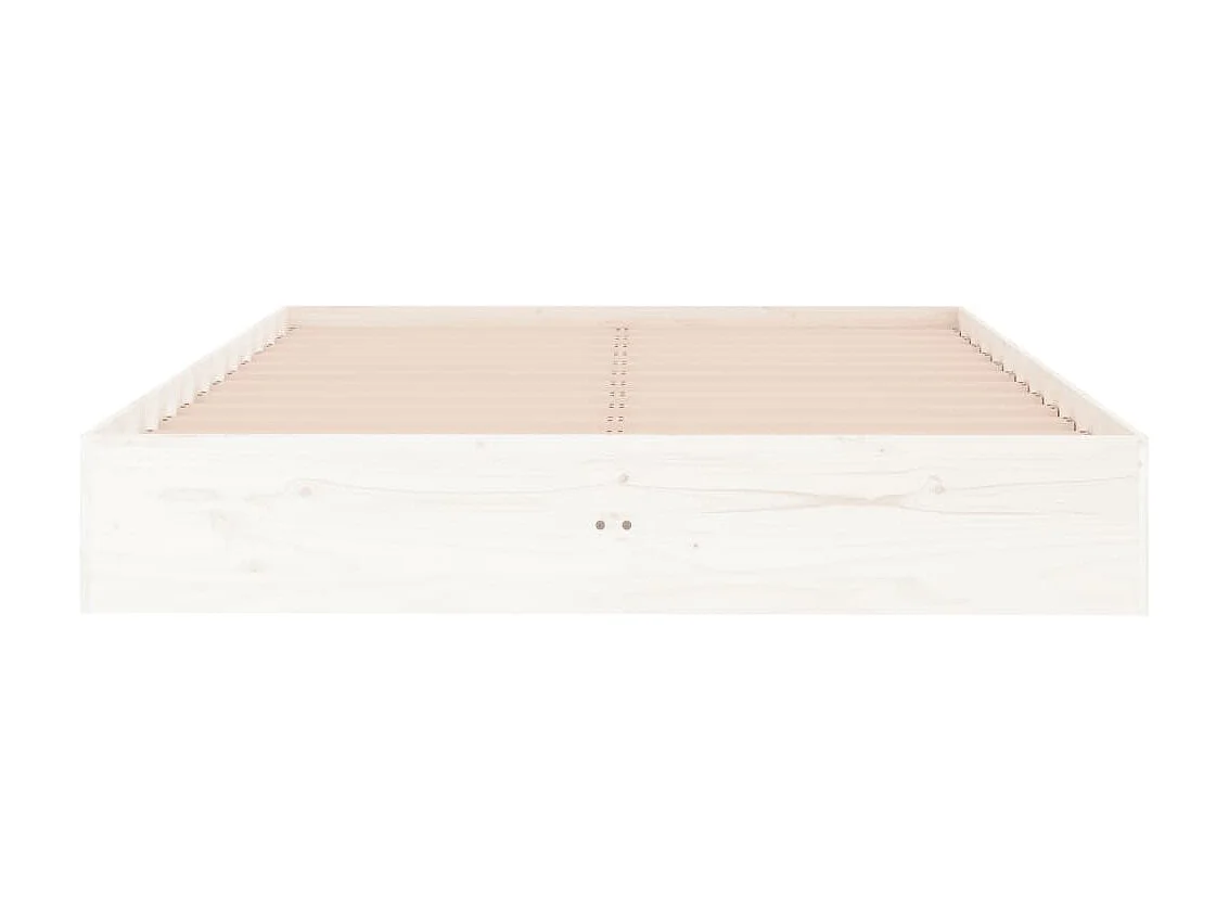 Cama 140x190 cm madeira maciça branco PT261675