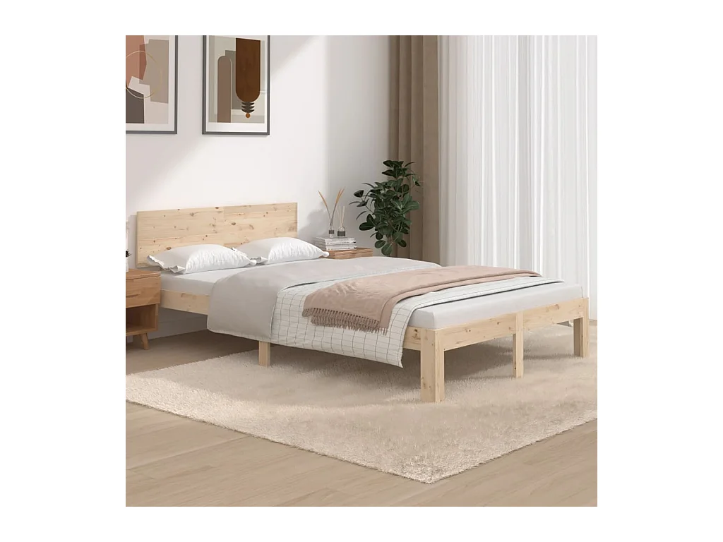 Lit-120x200 cm Bois de pin massif EGGB25652