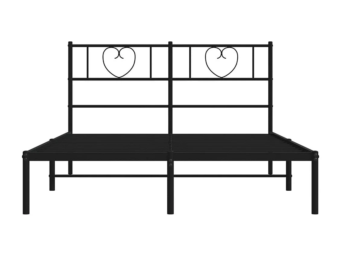Cama 140x200 cm con cabecero metal negro ES13888