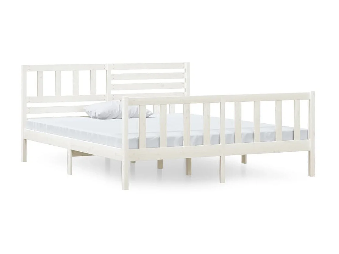 Bedframe massief hout wit 140x190 cm NL61555