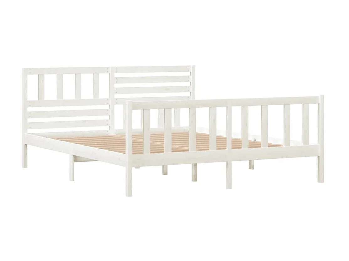 Bedframe massief hout wit 140x190 cm NL61555